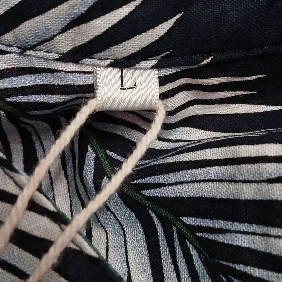 Sail Wind floral tropical cruise button linen blend long sleeve top  Sz L NWT - Picture 6 of 6